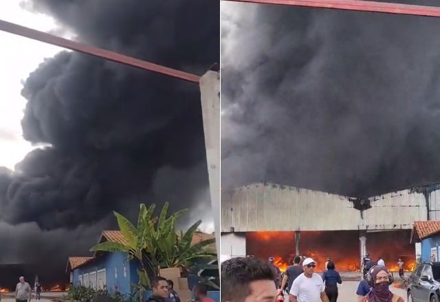 Imagem da noticia Incêndio de grandes proporções atinge fábrica de descartáveis em Belém