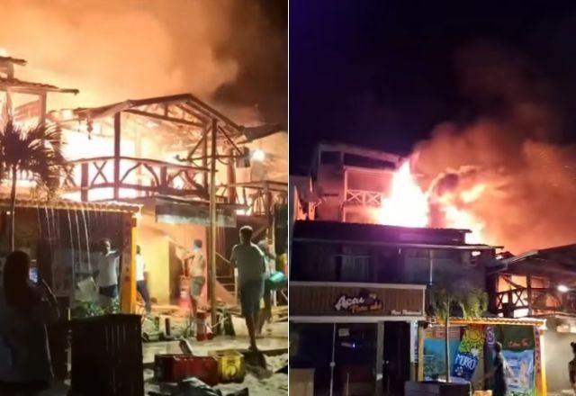 Imagem da noticia Incêndio destrói estabelecimentos em Morro de São Paulo (BA); veja vídeos