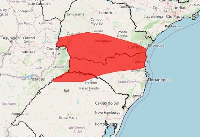 Imagem da noticia Alerta vermelho: chuva forte atinge Sul do país com possibilidade de temporais e alagamentos