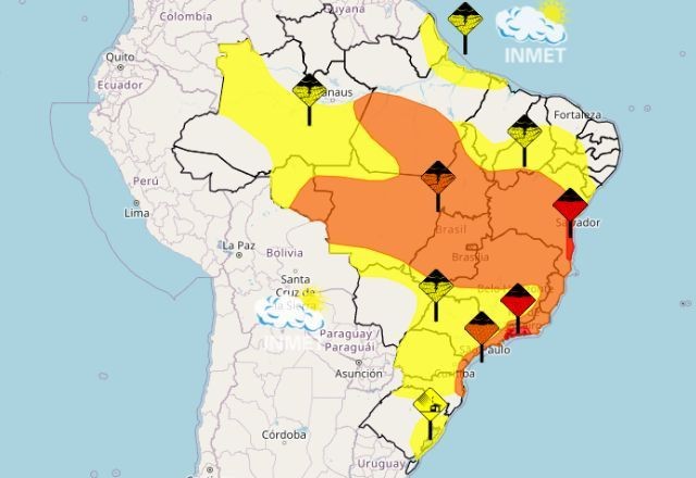 Imagem da noticia Inmet emite alerta vermelho para temporais em SP, RJ e BA e vendaval no RS; veja como se proteger 
