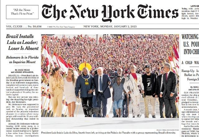 Posse de Lula é capa do 'The New York Times'