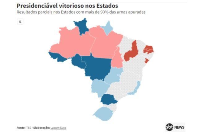 Imagem da noticia Confira os resultados das eleições presidenciais nos Estados