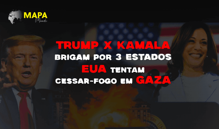 Mapa Mundi ao vivo: diretamente dos EUA, veja como estão campanhas de Trump e Kamala 