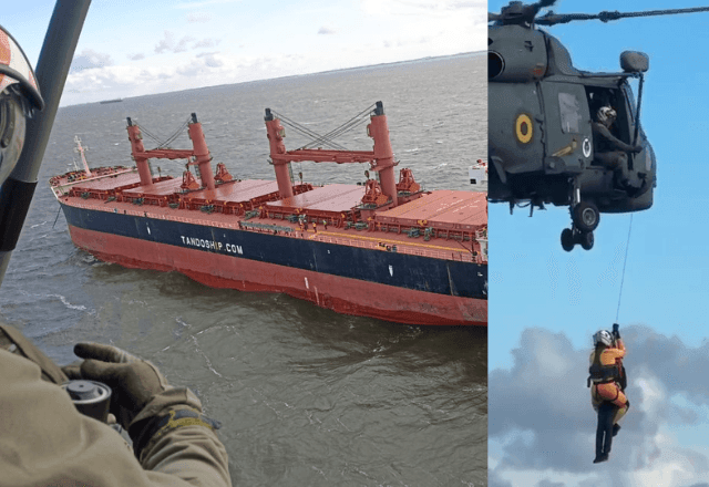 Tripulante de navio mercante turco é resgatado pela Marinha no Rio Grande do Sul