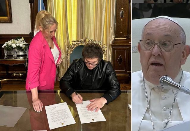 Imagem da noticia Milei envia carta ao Papa Francisco pedindo para ele ir à Argentina pacificar o país