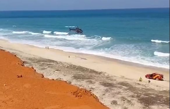 Imagem da noticia Resgate mobiliza helicóptero e ambulâncias após casal cair de falésia na praia da Pipa