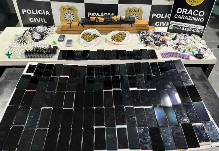 Polícia apreende freezer cheio de drogas e celulares contrabandeados para presídio no RS