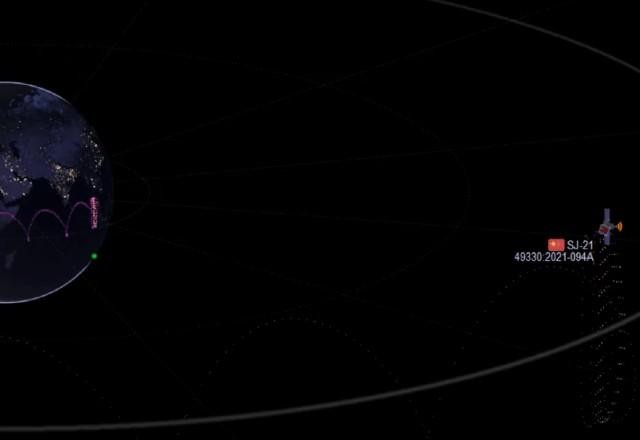 Imagem da noticia Satélite chinês de "limpeza espacial" é flagrado no espaço