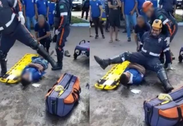 Imagem da noticia Socorrista do Samu cai em cima de paciente durante atendimento