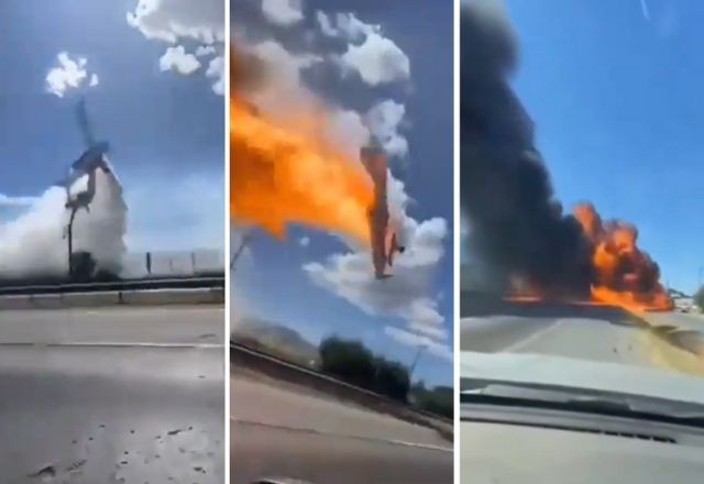 Imagem da noticia Avião bate em poste, capota e pega fogo no Chile; veja vídeo