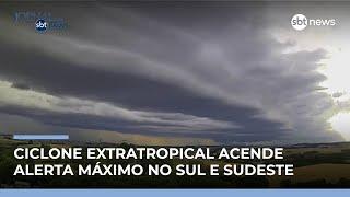 Chuva intensa e ventos fortes: ciclone preocupa Sul e Sudeste | #JornaldoSBTNews Chuva intensa e ventos fortes: ciclone preocupa Sul e Sudeste | #JornaldoSBTNews