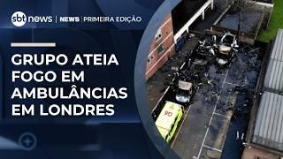 Ambulâncias de comunidade judaica são incendiadas perto de sinagoga em Londres | #NewsPrimeiraEdição Ambulâncias de comunidade judaica são incendiadas perto de sinagoga em Londres | #NewsPrimeiraEdição