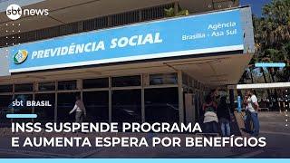 INSS suspende programa para zerar fila de benefícios por falta de recursos | #SBTBrasil INSS suspende programa para zerar fila de benefícios por falta de recursos | #SBTBrasil