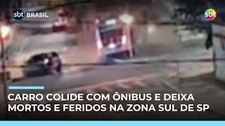 Acidente com um ônibus e um carro em alta velocidade mata 1 e deixa 3 feridos em SP Acidente com um ônibus e um carro em alta velocidade mata 1 e deixa 3 feridos em SP