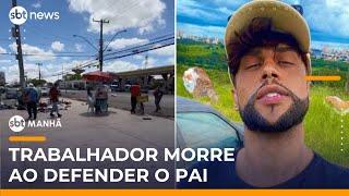 Homem morre esfaqueado ao defender o pai durante discussão em feira | #SBTManha Homem morre esfaqueado ao defender o pai durante discussão em feira | #SBTManha