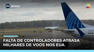 Falta de controladores causa atrasos em 8.600 voos nos EUA; entenda | #SBTBrasil Falta de controladores causa atrasos em 8.600 voos nos EUA; entenda | #SBTBrasil