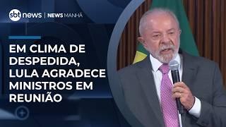 Em clima de despedida, Lula agradece ministros em reunião: "Foi gratificante" | #NewsManhã Em clima de despedida, Lula agradece ministros em reunião: "Foi gratificante" | #NewsManhã
