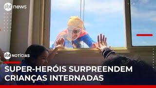Rapel dos Super-heróis leva alegria a crianças internadas em hospital de Porto Alegre | #SBTNoticias Rapel dos Super-heróis leva alegria a crianças internadas em hospital de Porto Alegre | #SBTNoticias