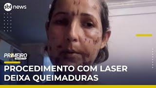 Mulher sofre queimaduras graves após procedimento estético com laser | #PrimeiroImpacto Mulher sofre queimaduras graves após procedimento estético com laser | #PrimeiroImpacto