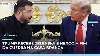 Trump recebe presidente da Ucrânia na Casa Branca para negociar fim da guerra | #SBTBrasil Trump recebe presidente da Ucrânia na Casa Branca para negociar fim da guerra | #SBTBrasil