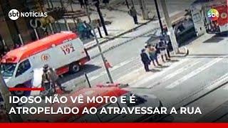 Idoso é atropelado por motocicleta ao atravessar faixa de pedestres | #SBTNotícias Idoso é atropelado por motocicleta ao atravessar faixa de pedestres | #SBTNotícias