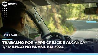 Trabalho por aplicativos cresce 25,4% e chega a 1,7 milhão de brasileiros em 2024 | #SBTBrasil Trabalho por aplicativos cresce 25,4% e chega a 1,7 milhão de brasileiros em 2024 | #SBTBrasil