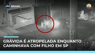 Grávida é atropelada enquanto caminhava com filho em SP; menino escapa por pouco | #SBTBrasil Grávida é atropelada enquanto caminhava com filho em SP; menino escapa por pouco | #SBTBrasil