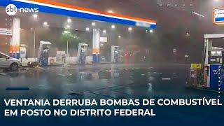 Ventania derruba bombas de combustível em posto no Distrito Federal Ventania derruba bombas de combustível em posto no Distrito Federal
