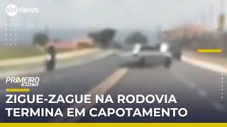 Zigue-zague: Motorista capota após manobras perigosas em rodovia | #PrimeiroImpacto Zigue-zague: Motorista capota após manobras perigosas em rodovia | #PrimeiroImpacto