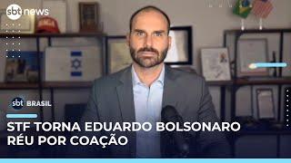 Primeira Turma do STF decide por unanimidade tornar Eduardo Bolsonaro réu por coação | #SBTBrasil Primeira Turma do STF decide por unanimidade tornar Eduardo Bolsonaro réu por coação | #SBTBrasil