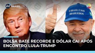 Bolsa fecha em alta histórica e dólar cai após encontro Lula-Trump | #SBTBrasil Bolsa fecha em alta histórica e dólar cai após encontro Lula-Trump | #SBTBrasil