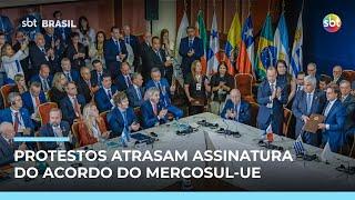 Agricultores protestam contra acordo Mercosul-UE; assinatura é adiada para janeiro Agricultores protestam contra acordo Mercosul-UE; assinatura é adiada para janeiro