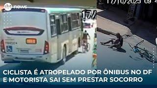 Ciclista é atropelado por ônibus no DF e motorista sai sem prestar socorro | #SBTNews Ciclista é atropelado por ônibus no DF e motorista sai sem prestar socorro | #SBTNews
