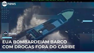 EUA bombardeiam barco com drogas próximo à América do Sul; dois morrem | #SBTBrasil EUA bombardeiam barco com drogas próximo à América do Sul; dois morrem | #SBTBrasil
