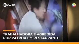 Funcionária é agredida por chefe em restaurante de shopping em Brasília | #SBTManhã Funcionária é agredida por chefe em restaurante de shopping em Brasília | #SBTManhã