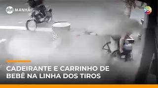 Tiros em frente a bar quase atingem cadeirante e bebê em MG | #SBTManha Tiros em frente a bar quase atingem cadeirante e bebê em MG | #SBTManha