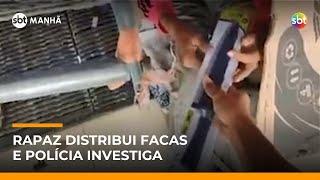 Influenciador distribui facas a moradores em situação de rua no DF | #SBTManhã Influenciador distribui facas a moradores em situação de rua no DF | #SBTManhã