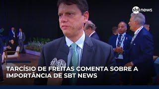 "Um grande lançamento em um grande dia", diz Tarcísio de Freitas em lançamento de SBT News "Um grande lançamento em um grande dia", diz Tarcísio de Freitas em lançamento de SBT News