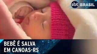 Recém-nascida é resgatada às pressas com banheira em Canoas (RS) | SBT Brasil (09/05/24)
