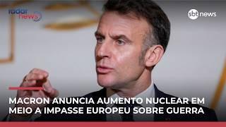 Macron anuncia reforço no poder nuclear francês perante impasse europeu na guerra | #RadarNews Macron anuncia reforço no poder nuclear francês perante impasse europeu na guerra | #RadarNews
