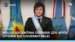 Bolsa argentina dispara 22% após vitória de Milei nas eleições legislativas | #SBTBrasil Bolsa argentina dispara 22% após vitória de Milei nas eleições legislativas | #SBTBrasil