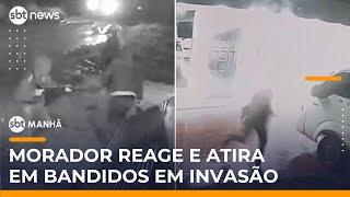 Flagra: Morador reage a invasão e troca tiros com criminosos | #SBTManha Flagra: Morador reage a invasão e troca tiros com criminosos | #SBTManha