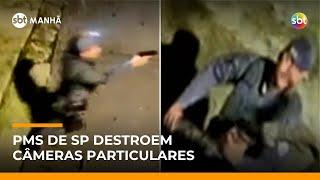 "Tá achando que tá falando com quem?": PMs de SP destroem câmeras particulares | #SBTManha "Tá achando que tá falando com quem?": PMs de SP destroem câmeras particulares | #SBTManha
