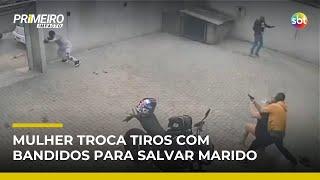 Mulher troca tiros com bandidos para salvar marido de assalto em Içara (SC) | #PrimeiroImpacto Mulher troca tiros com bandidos para salvar marido de assalto em Içara (SC) | #PrimeiroImpacto