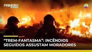 Trem carregado com celulose pega fogo em Cubatão (SP) e assusta moradores | #PrimeiroImpacto Trem carregado com celulose pega fogo em Cubatão (SP) e assusta moradores | #PrimeiroImpacto