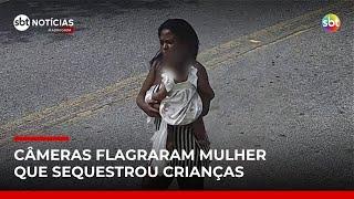 Imagens de câmeras mostram mulher presa por sequestro de crianças no RJ | #SBTNotícias Imagens de câmeras mostram mulher presa por sequestro de crianças no RJ | #SBTNotícias