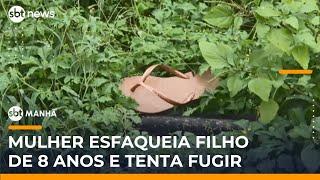 Mãe esfaqueia filho de 8 anos, tenta fugir com outro de 2 e é presa | #SBTManha Mãe esfaqueia filho de 8 anos, tenta fugir com outro de 2 e é presa | #SBTManha
