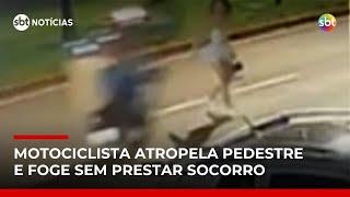 Mulher é atropelada por motociclista que "dava grau" | #SBTNotícias Mulher é atropelada por motociclista que "dava grau" | #SBTNotícias
