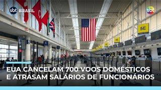 Efeitos do ‘Shutdown’: EUA cancelam 700 voos domésticos e atrasam salários Efeitos do ‘Shutdown’: EUA cancelam 700 voos domésticos e atrasam salários