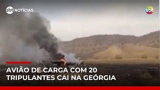 Avião de carga militar da Turquia cai na Geórgia | #SBTNotícias Avião de carga militar da Turquia cai na Geórgia | #SBTNotícias